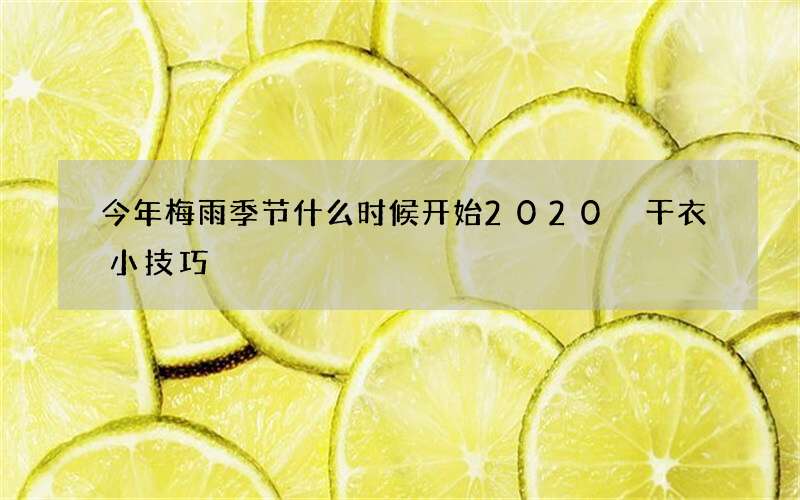 今年梅雨季节什么时候开始2020 干衣小技巧